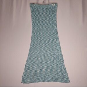 L Space Knit Skirt Top Set L/XL Halter Tie Maxi Bodycon Zephyr Blue Space-Dye